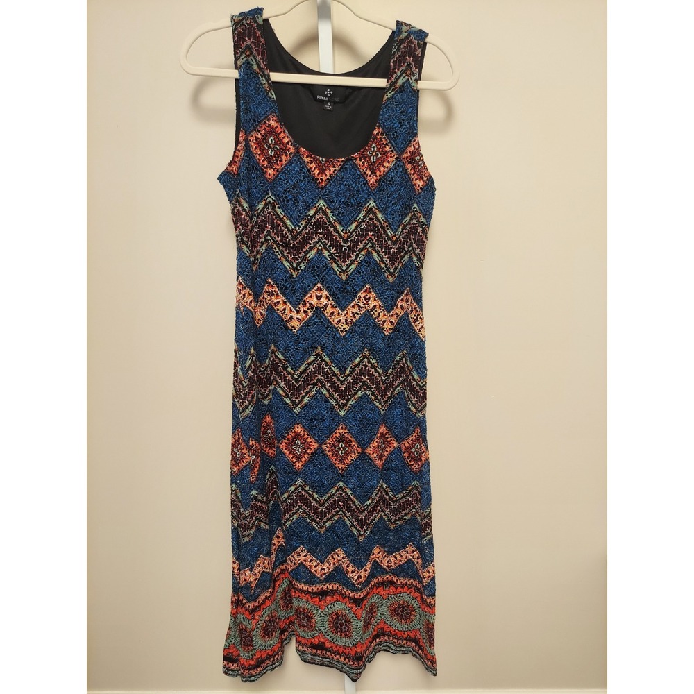 Ronni Nicole Women Chevron Geometric Lace Sheath Maxi Dress 10 Boho Summer